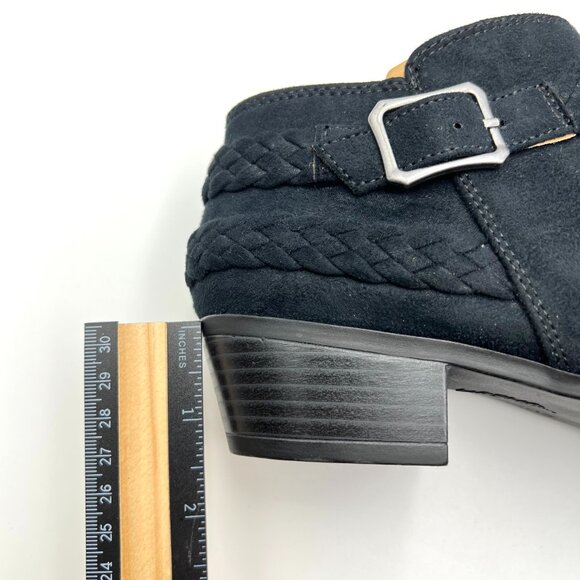 7.5‎ WIDE WIDTH Lifestride Adriana Black Microsuede Ankle Boots Booties Shoes - Picture 13 of 14